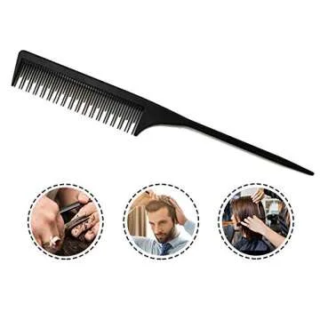 Professional Teasing Comb, Tail Comb for Root Teasing for Thin, Add Volume Fine and Normal Hair Types, Hair Comb For Women And Men, 8.75 Inches Black 5