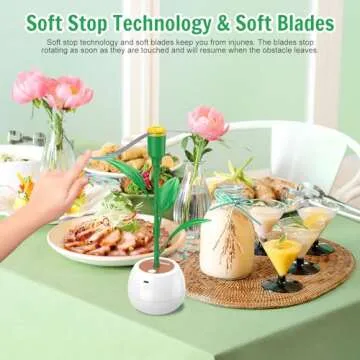 Fly Fans for Tables, Fly Repellent Fan for Outdoor & Indoor, USB or AA Batteries Powered, Portable Fly Fan with Soft Blades Keeps Flies Away, Fly Repeller for Restaurant, BBQ, Party (4 Pack)