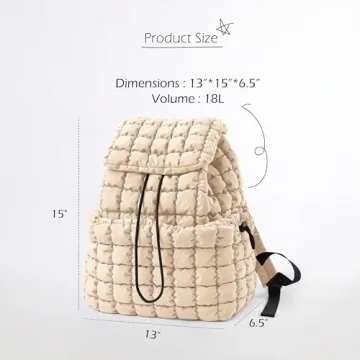 ODODOS Quilted Backpack Lightweight Puffer Hiker Pack for Women