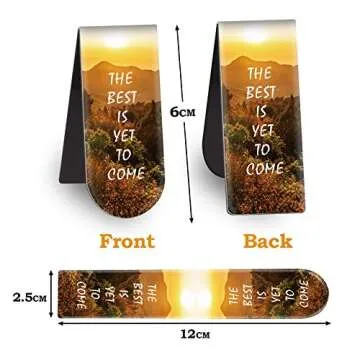 Magnetic Bookmarks, 46PCS Inspirational Slogan Nature Scenery Pattern Bookmarks, Encourage Yourself Book Mark for Book Lovers, Women, Man, Kids, Students, Teachers, School, Home(2.4 x 1 inch)
