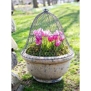 Sturdy Chicken Wire Cloche Plant Protector - Easy Cover for Plants