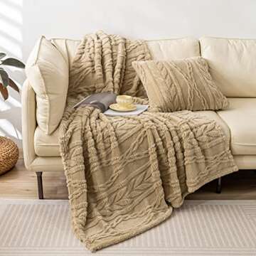 YUSOKI Sherpa Twin XL Blanket-3D Stylish Design Super Soft Fuzzy Cozy Warm Blanket Thick Plush Fluffy Furry Blankets for Teen Girls Women Couch Bed Sofa Chair Men Boys Gift(Tan,65"x90")