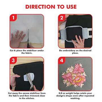 Superpunch Cutaway 3.0 oz Stabilizer for Embroidery Machines, SuperStable White Thick Cut Away Stabilizer-12 inch x 10 Yard Roll, Cut Away Machine Embroidery Stabilizer Backing - Made in USA