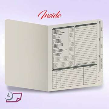 Real Estate Listing Folder – Right Panel List, Pre-Printed on Durable Card Stock with Closing Chec...