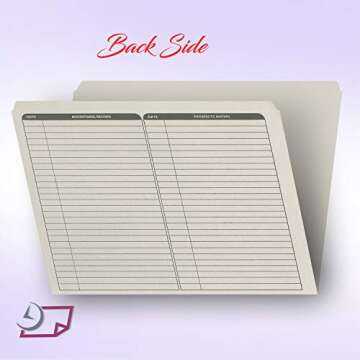 Real Estate Listing Folder – Right Panel List, Pre-Printed on Durable Card Stock with Closing Checklist and Color-Coded Dots for Organizing from NextDayLabels (Gray, Letter Size | Pack of 25)