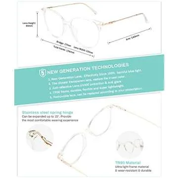 Gaoye Blue Light Blocking Glasses Women/Men, Fashion Cat Eye Fake Eyeglasses UV Ray Filter Computer ...