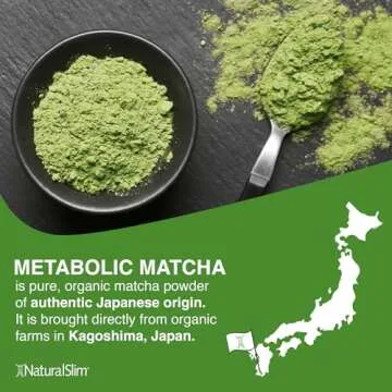 NaturalSlim Metabolic Organic Matcha Powder Authentic Japanese Matcha Green Tea Powder - Antioxidant & Anti-Aging Pure Matcha Green Tea for Metabolism, Energy, and Concentration - 1.06 Oz