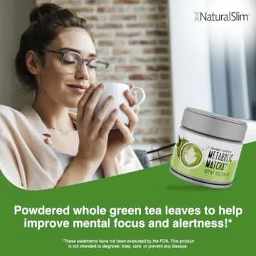NaturalSlim Metabolic Organic Matcha Powder Authentic Japanese Matcha Green Tea Powder - Antioxidant & Anti-Aging Pure Matcha Green Tea for Metabolism, Energy, and Concentration - 1.06 Oz