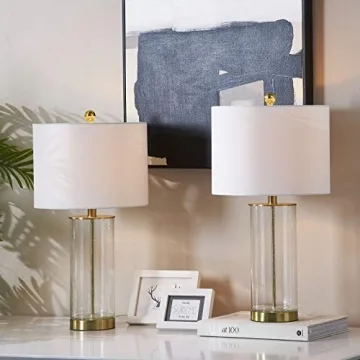 HIGHTRY 3-Way Dimmable Glass Table Lamps Set of 2