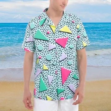 Artsadd 80s Hawaiian Shirt Retro Style for Men
