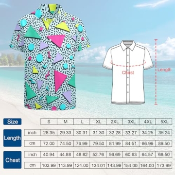 Artsadd 80s Hawaiian Shirt Retro Style for Men