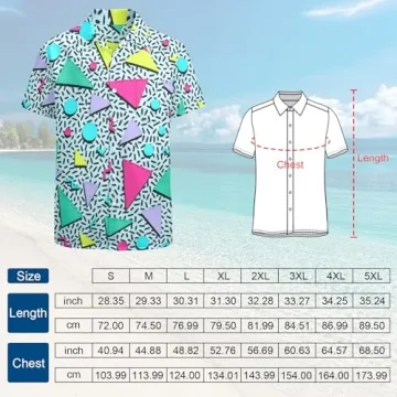 Artsadd 80s Hawaiian Shirt Retro Style for Men
