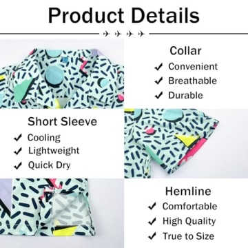 Artsadd 80s Hawaiian Shirt Retro Style for Men