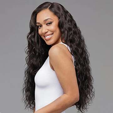 Dorosy Hair 13x4 Lace Front Wigs Loose Curly Wigs for Black Women Synthetic Heat Resistant Fiber 180% Density Swiss Lace Wigs with Baby Hair(24 inch 1B)