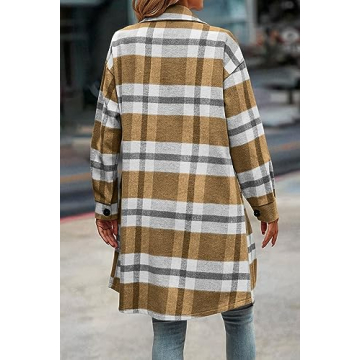 PRETTYGARDEN Women's Plaid Shacket - Stylish Winter Warmth