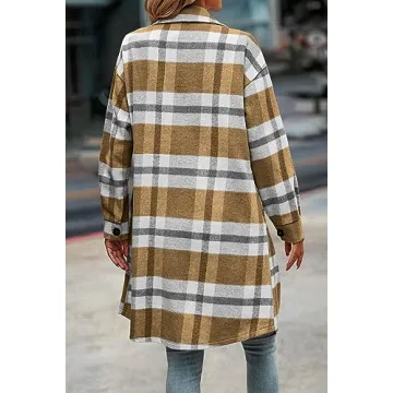 PRETTYGARDEN Women's Plaid Shacket - Stylish Winter Warmth