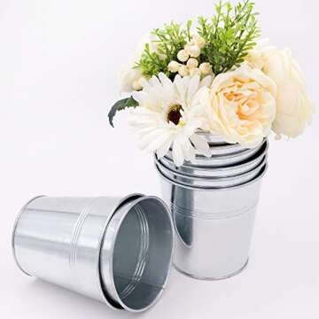 KINJOEK 16 Pack Galvanized Bucket Planter Set for Decor
