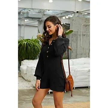 Tymidy Black Sweater Jumpsuit for Women - Comfortable & Stylish