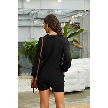 Tymidy Black Sweater Jumpsuit for Women - Comfortable & Stylish