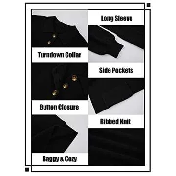 Tymidy Black Sweater Jumpsuit for Women - Comfortable & Stylish