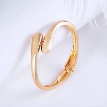 GREICHFAN Gold Chunky Teardrop Bangle Bracelets for Women Minimalist Bracelets Bangle