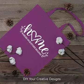 TOPDesign 12-Pack Economical 16"x15" Purple Cotton Tote Bag, Lightweight Medium Reusable Grocery Shopping Cloth Bags, Suitable for DIY, Advertising, Promotion, Gift, Activity