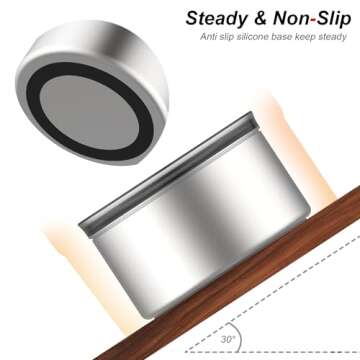 Spill Proof Dog Water Bowl, Food-Grade Stainless Steel Dog Bowl, 3L/100oz Large Capacity, No Splash Water Bowl with Non-Slip Base, Slobber Stopper Water Bowl for Messy Drinkers [Anti Digging Lip]