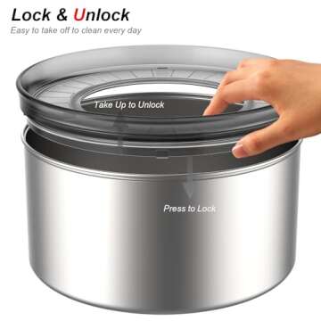 Spill Proof Dog Water Bowl, Food-Grade Stainless Steel Dog Bowl, 3L/100oz Large Capacity, No Splash Water Bowl with Non-Slip Base, Slobber Stopper Water Bowl for Messy Drinkers [Anti Digging Lip]