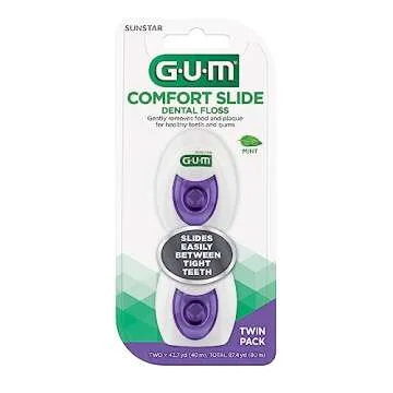 GUM Comfort Slide Unwaxed Dental Floss - Shred Resistant - Perfect for Tight Teeth and Sensitive Gum...