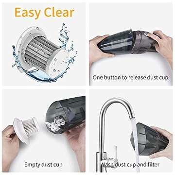 E Coastal Portable Handheld Car Vacuum Cleaner,High Power Small Car Cleaning Kit,12v/7000pa Electric Interior Auto Accessories Kit (Corded)