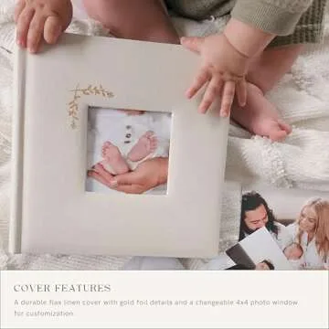 Elegant Linen Photo Album - 200 Acid-Free Pockets for 4x6 Pics - Perfect for Weddings & Gifts