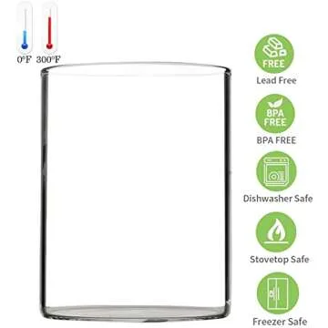 Mglass Lowball Whiskey Glasses Set of 8 | 15 oz | Thin And Light Borosilicate Glass Tumblers Can Be used For Drinking , Cocktail ,Water ,Milk, Coffee, Juices etc | Rocks Glasses | High temp resistant