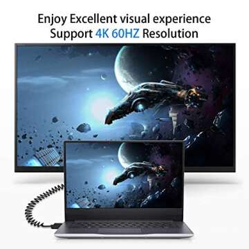 Duttek Mini HDMI to HDMI Coiled Cable - Ultra-Thin 4K