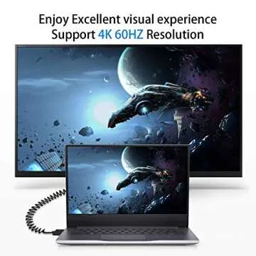 Duttek Mini HDMI to HDMI Coiled Cable - Ultra-Thin 4K