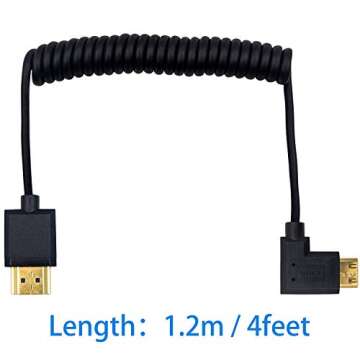 Duttek Mini HDMI to HDMI Coiled Cable - Ultra-Thin 4K