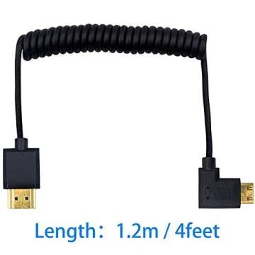 Duttek Mini HDMI to HDMI Coiled Cable - Ultra-Thin 4K