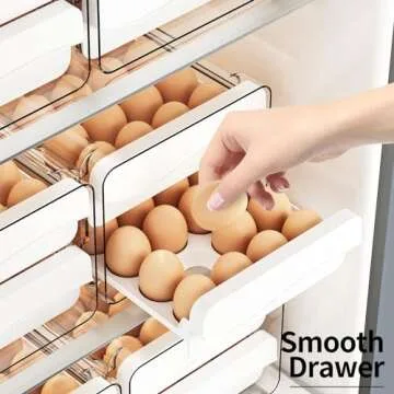 Large Capacity 60 Count Egg Organizer for Refrigerator