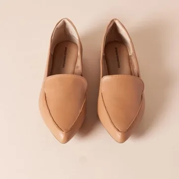 Stylish Amazon Essentials Women's Loafer Flats in Camel Faux Leather
