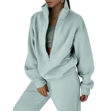 Stylish TIQOJE Women's Fleece Tracksuit Set for Comfort