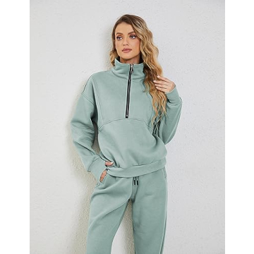 Stylish TIQOJE Women's Fleece Tracksuit Set for Comfort