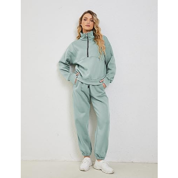 Stylish TIQOJE Women's Fleece Tracksuit Set for Comfort