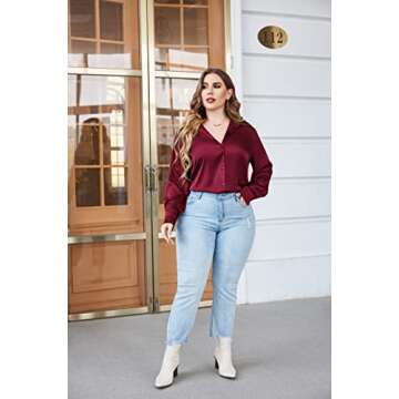 Plus Size Satin Blouse for Women | IN'VOLAND Elegant Shirt
