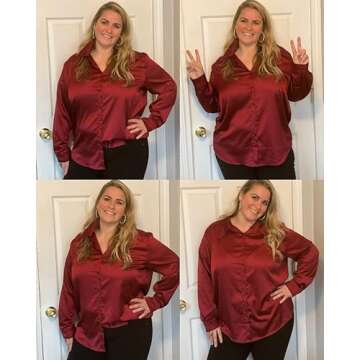 Plus Size Satin Blouse for Women | IN'VOLAND Elegant Shirt