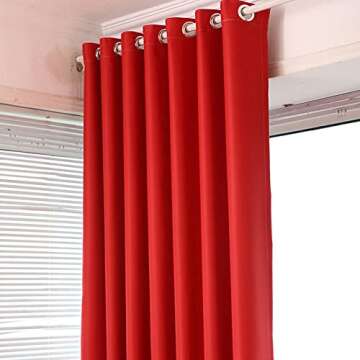 Doorway Panel Room Divider Solid Blackout Curtains 47 Inch Grommet Drapes Room Darkening Thermal Insulated Energy Efficient Window Treatment for Bay Window 1 Panel W79 x L47 Inch