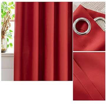 Doorway Panel Room Divider Solid Blackout Curtains 47 Inch Grommet Drapes Room Darkening Thermal Insulated Energy Efficient Window Treatment for Bay Window 1 Panel W79 x L47 Inch