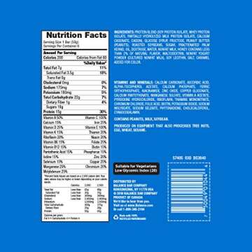Balance Bar, Healthy Protein Snacks, Yogurt Honey Peanut, with Vitamin A, Vitamin C, Vitamin D, and Zinc to Support Immune Health, 6-Count Boxes, 1.76 Oz (Pack of 3)