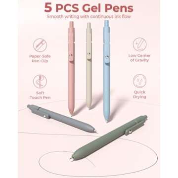 Four Candies 56 PCS Aesthetic School Supplies with Large Pencil Case, 6 Colored Ballpoint Pens, 12 Pastel Highlighters, 5 Black Ink Gel Pens, 9 Mechanical Pencils 0.5-2.0mm Student Essentials (Pink)