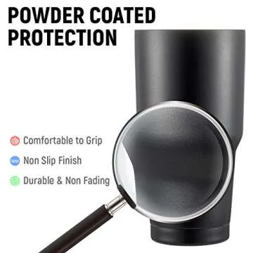 COMOOO 30oz Black Stainless Steel Tumbler Bulk with Lid and Straw Insulated Tumbler Coffee Cup Durable Double Wall Vacuum Travel Coffee Mug Thermal for Hot and Cold Drinks (Black, 8 Pack)