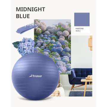 Trideer Yoga Ball - Exercise Ball for Workout pilates Stability - Anti-Burst and Slip Resistant for ...