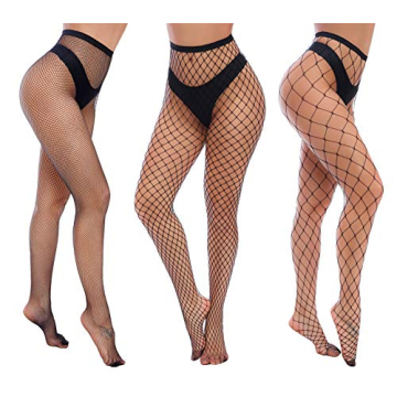 Charmnight Women's Fishnet Stockings, 3 Pair High Waist